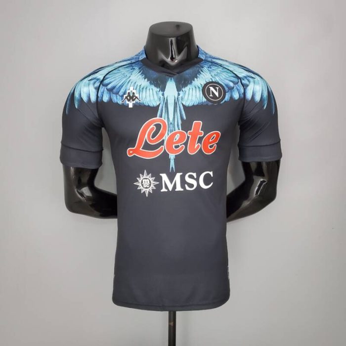 Camiseta Player Version Napoli black-blue Kappa × Marcelo Burlon 2021/22 - Imagen 1