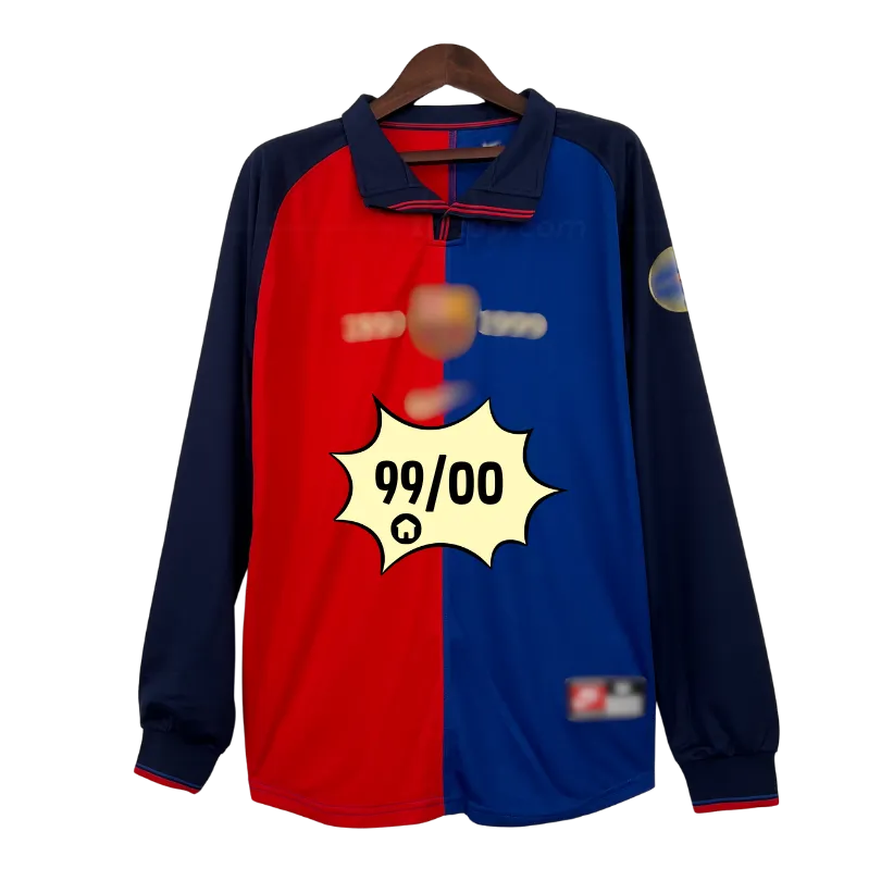 barca-casa-99-00-long-sleeve-retro Camiseta local manga larga “Centenario” Barcelona 99/00 - Imagen 1