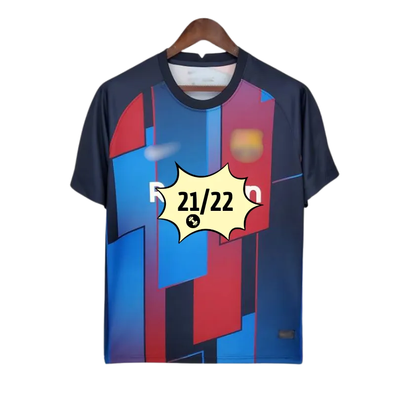 barca-pre-match-21-22-azul-rojo-rakcuten Camiseta Pre Match Barcelona 21/22 - Imagen 1