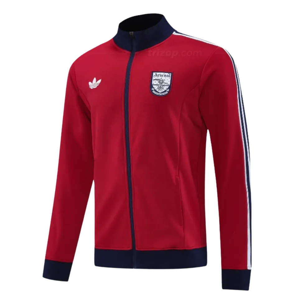 chaqueta-arsenal-retro-rojo-24-25 Chaqueta deportiva retro roja Arsenal 24/25 - Imagen 1