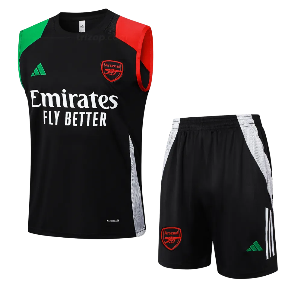 conj-sin-mangas-arsenal-24-25-rojo-verde-1 Conjunto entrenamiento sin mangas Arsenal 24/25 - Imagen 1