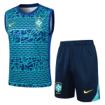 Conjunto entrenamiento sin mangas azul Brasil 24/25