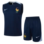 Conjunto entrenamiento sin mangas azul Francia 24/25