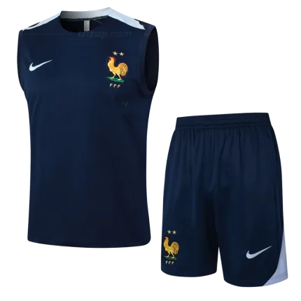 Conjunto entrenamiento sin mangas azul Francia 24/25