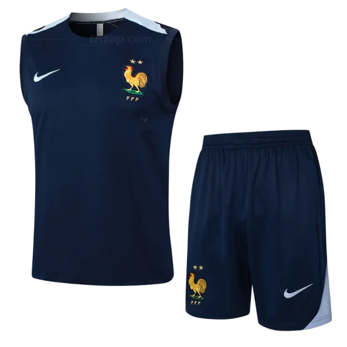Conjunto entrenamiento sin mangas azul Francia 24/25 - Imagen 1