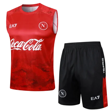 Conjunto entrenamiento rojo sin mangas Napoli 24/25