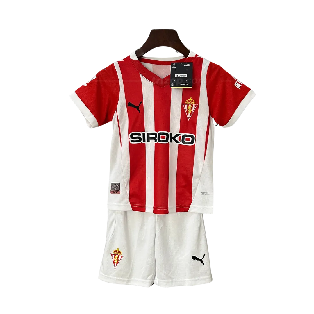 gijon-casa-24-25-kit-nino-1 Conjunto niño primera Sporting Gijón 24/25 - Imagen 1