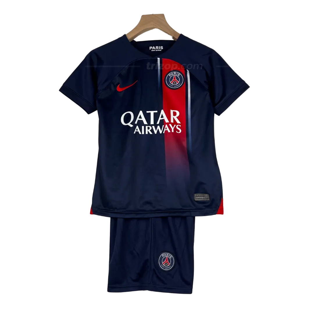 psg-local-nino-23-24-2 Conjunto niño Paris Saint-Germain primera equipación 2023/24 - Imagen 1