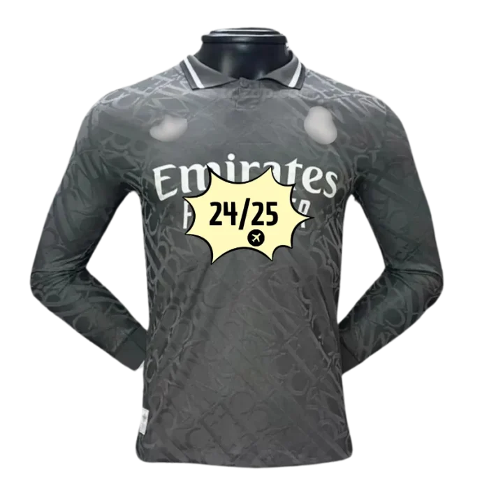 Camiseta gris manga larga Player Madrid 24/25 - Imagen 1