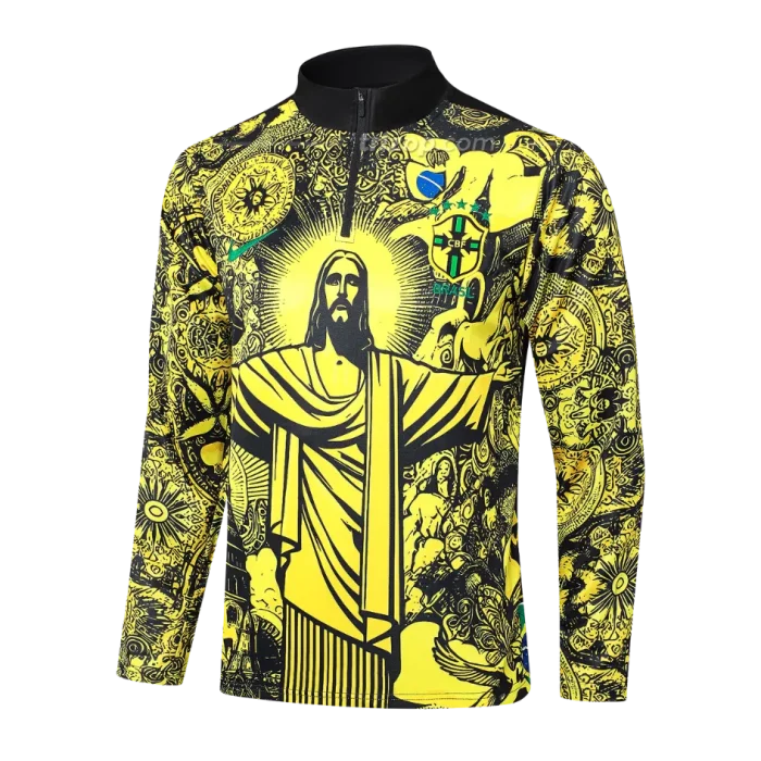 Sudadera entrenamiento amarilla “Cristo Redentor” Brasil 24/25 - Imagen 1